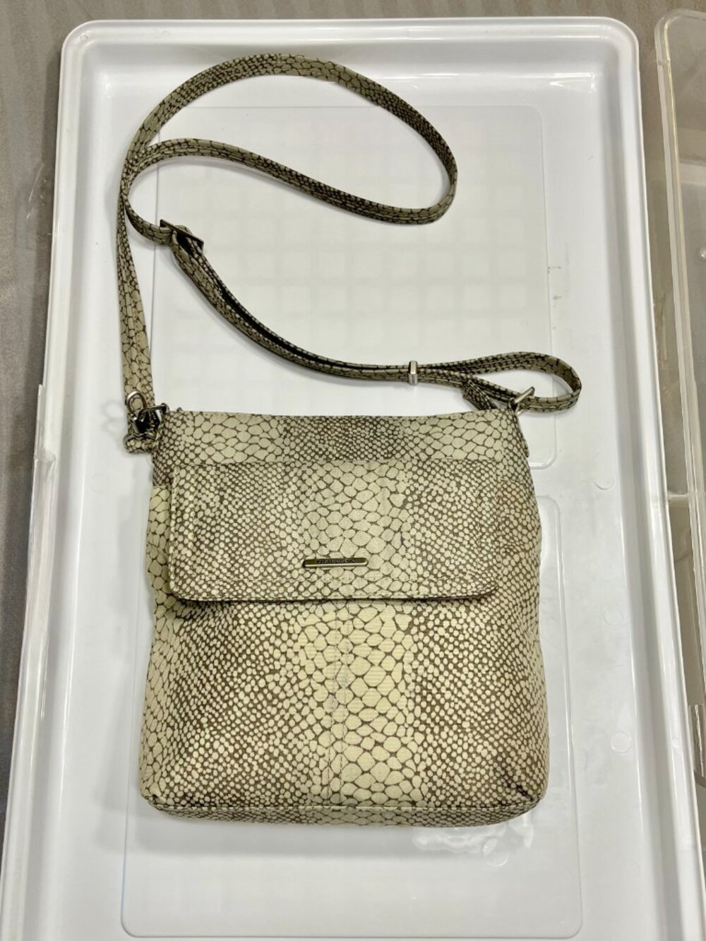 Travelon Anti-Theft Classic Crossbody Bag Snakeskin Print NWT Safe Travel